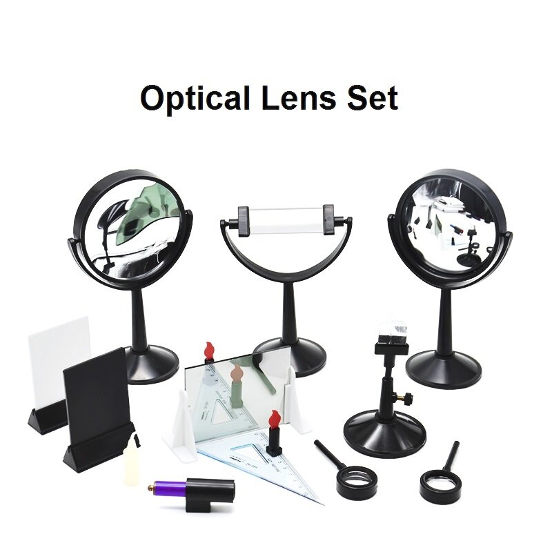 Convex Concave Lens Large Size Optical Set Triangular Prism Rainbow Photo Optical Glass Three-line Light Source