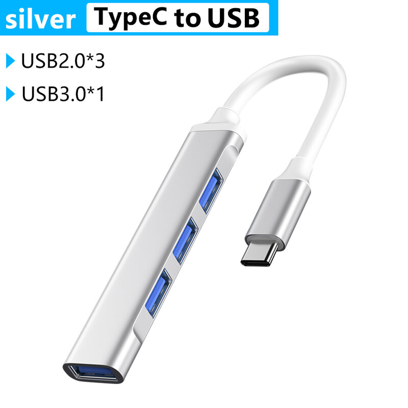 Loại C HUB USB C 3.0 3.1 4 Cổng Đa Bộ Chia Adapter OTG Dành Cho Lenovo HUAWEI Xiaomi Macbook Pro 15 air Pro Phụ Kiện Hub USB