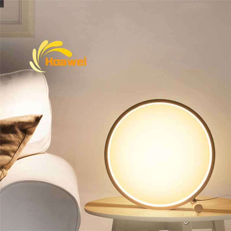 북유럽 스타일 RGB 원형 Led 테이블 램프, 거실 침실 침대 머리맡 실내 조명 테이블 램프 홈 장식 전등 기구