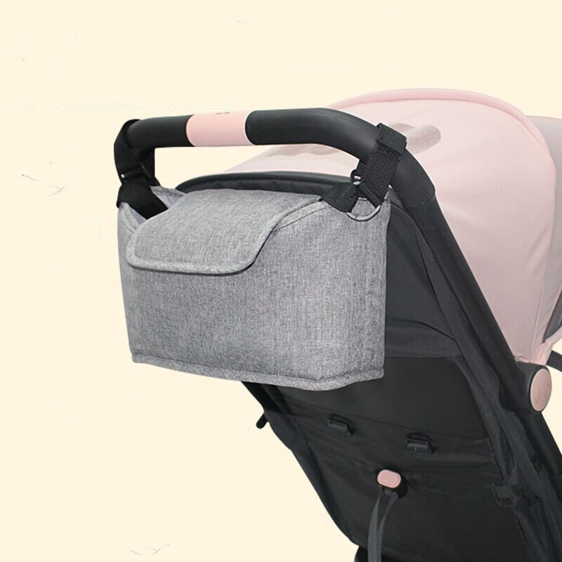 Durável carrinho de bebê saco com alças de ombro grande capacidade infantil carrinho pendurado armazenamento organizador recém-nascido acessórios transporte