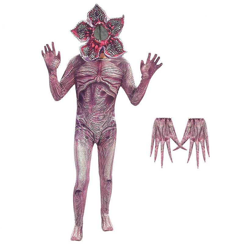 Children Stranger Things Carnival Party Cosplay Costume Halloween Costume Kids Mask Man-eater Flower Scary Fortress Cos Suit