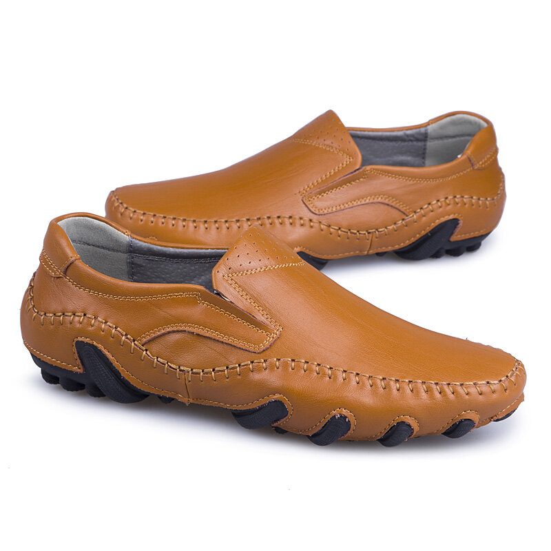 Zapatos de cuero informales para hombre, calzado de estilo británico con suela blanda, para otoño e invierno, nuevos trajes de negocios