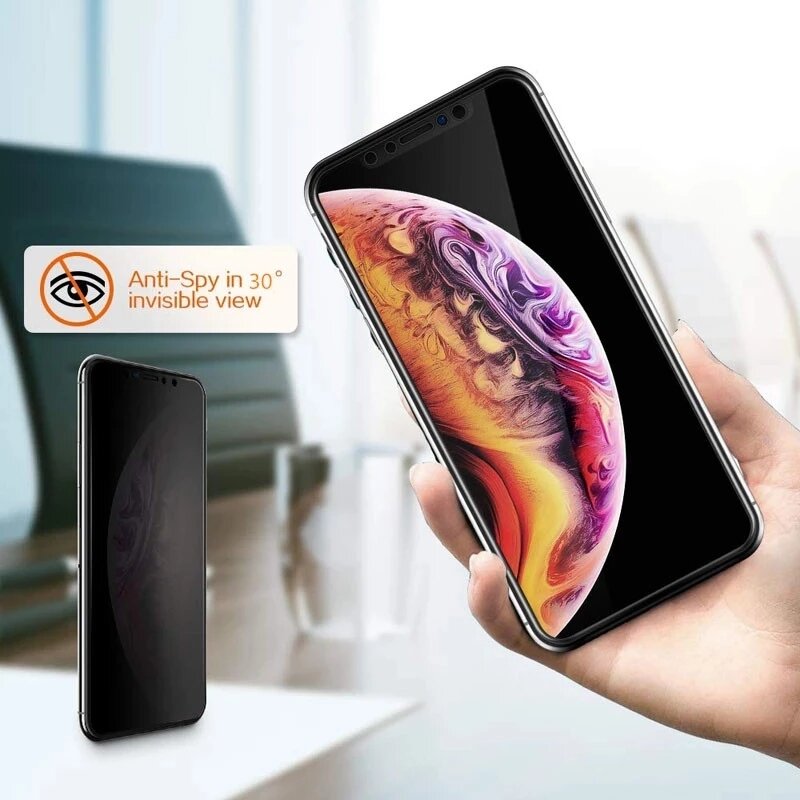30 protetores de tela de privacidade para iphone 12 11 pro max 12mini anti-spy vidro protetor para iphone xs x 7 plus