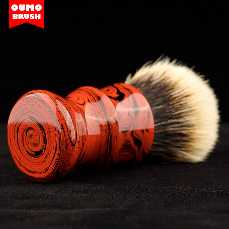 OUMO – brosse à raser 26mm, collection «babel Ebonite chine rouge», livraison DHL gratuite