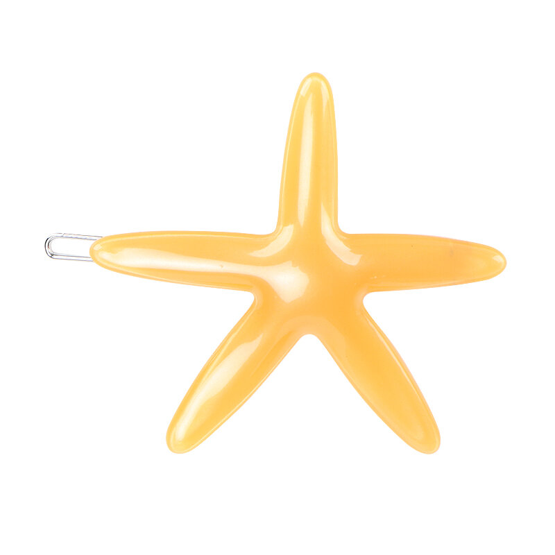 Lovely Star Hair Clip for Children Simple Cellulose Acetate Starfish Hair Pins for Girls