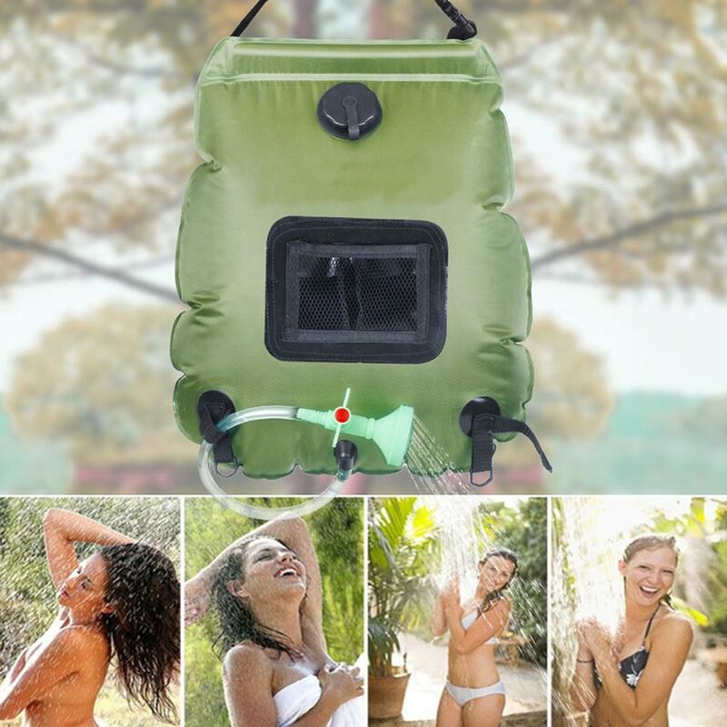 Bolsas de baño de ducha con calefacción Solar de 20L, bolsas de PVC para almacenamiento de agua al aire libre, Camping, senderismo, Camping, elementos portátiles para exteriores