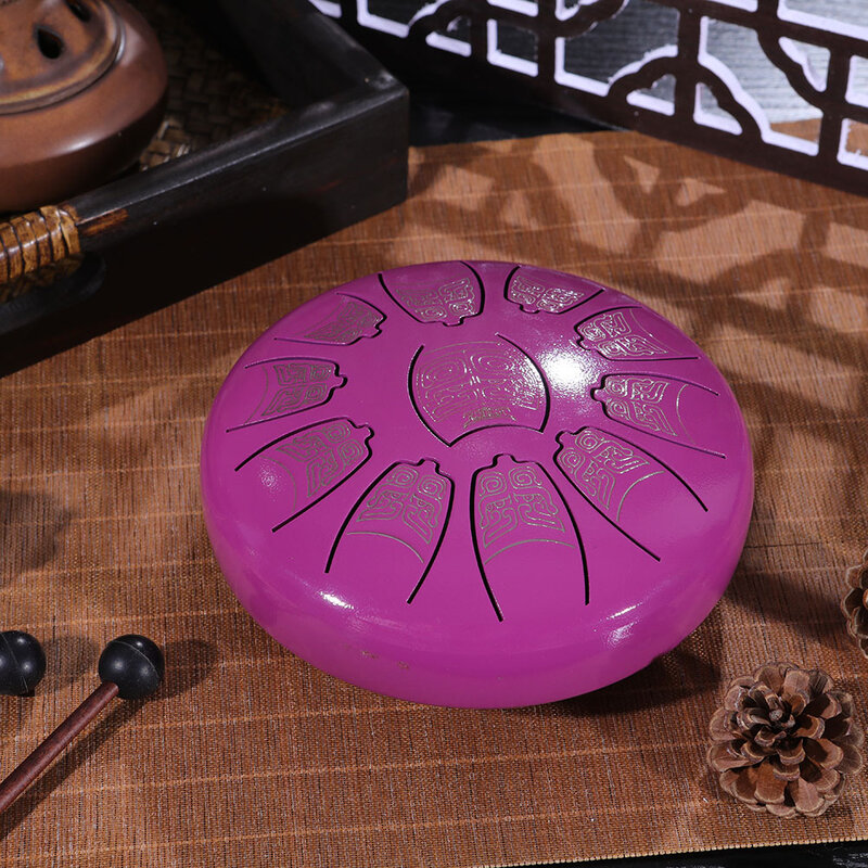 Handpan Drum 6 pollici 11 tono in acciaio al carbonio linguetta mano Pan Drum con kit di accessori custodia per meditazione Yoga