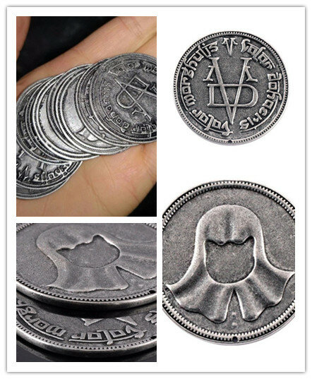 Hot Sell Coin Valar Morghulis High Valyrian Cosplay Metal Coin Faceless Man Iron Coins Prop