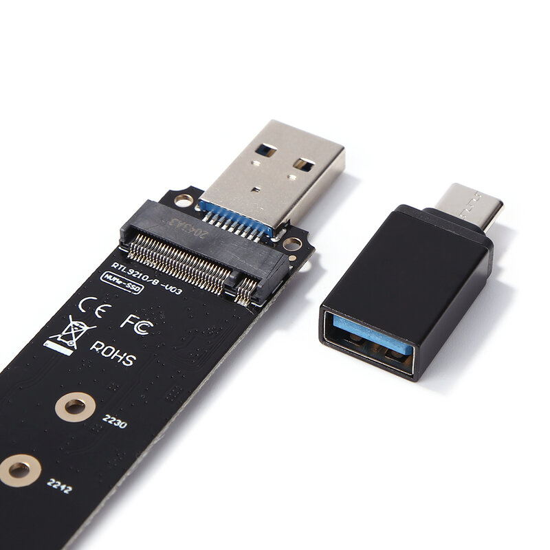 NVMe To USB Adapter RTL9210 Chip M.2 NGFF M Key SSD To To USB 3.1 Tipe A Card HDD Case dengan USB Cable Pouch Baru Dropshipping Populer