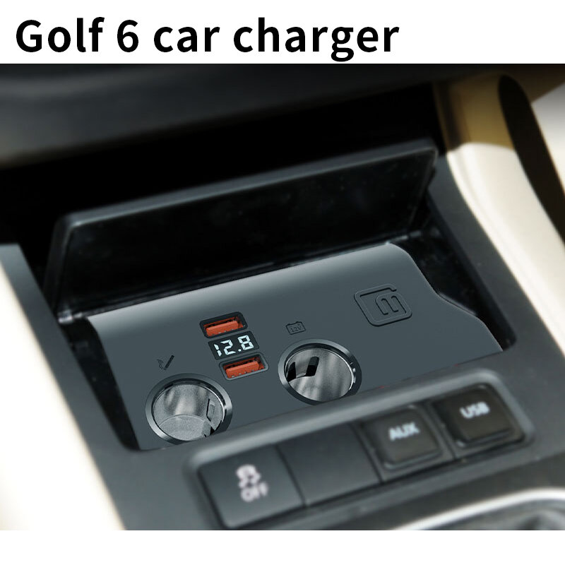 Isqueiro modificado carregador de carro duplo usb soquete multi-uso carregador de carro um para dois dedicado a volkswagen golf6 e golf7