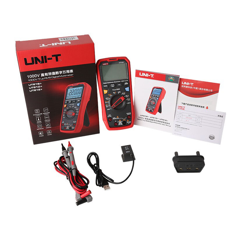 UNI-T 1000V 20A Digital Display 22000 conta multimetro NCV hFE Auto Range tensione corrente Tester di alta precisione USB UT61E +
