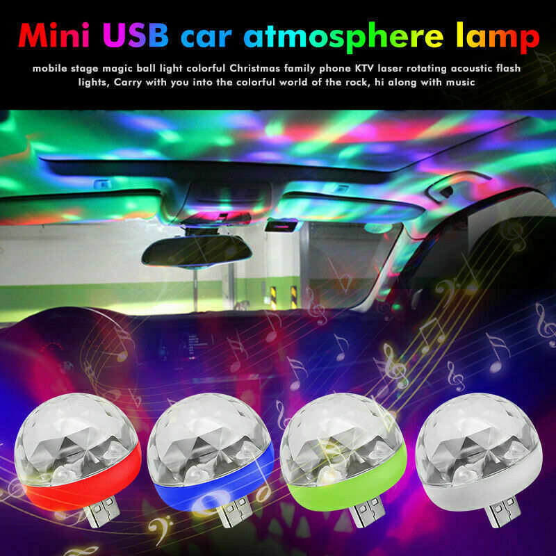 Mini USB Mengalir LED Lampu Panggung Lari Efek Kristal Bola Disko Sihir 4W RGB Lampu Sorot Disko DJ Karaoke Lampu Pesta Rumah