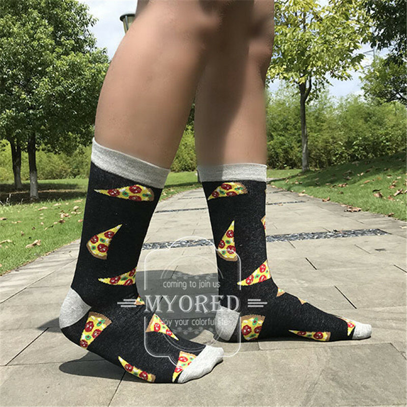 MYORED 2019 date men dress color comfortable pair roller skateboard for causal reason funny wedding socks socks shark geometry