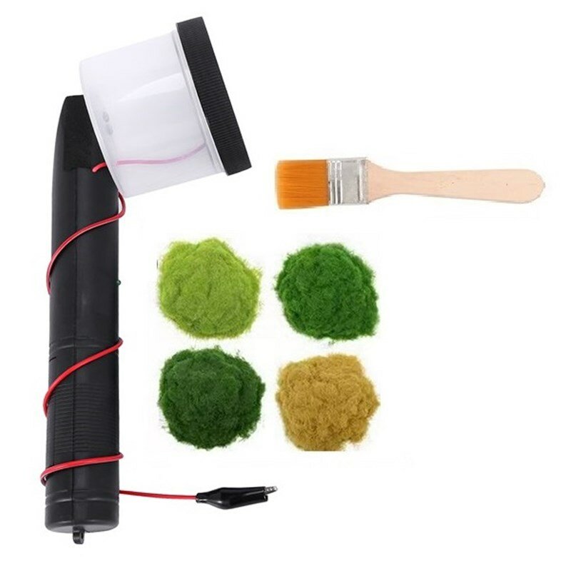 Aplicador de grama para aplicador, máquina de flocos estática portátil de paisagem em miniatura para aplicação de grama, uso doméstico