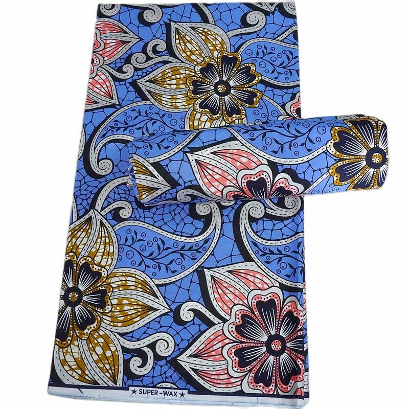 Cire africaine Ankara, véritable tissu ankara en coton, matériel de couture pour robe 6yards/une pièce