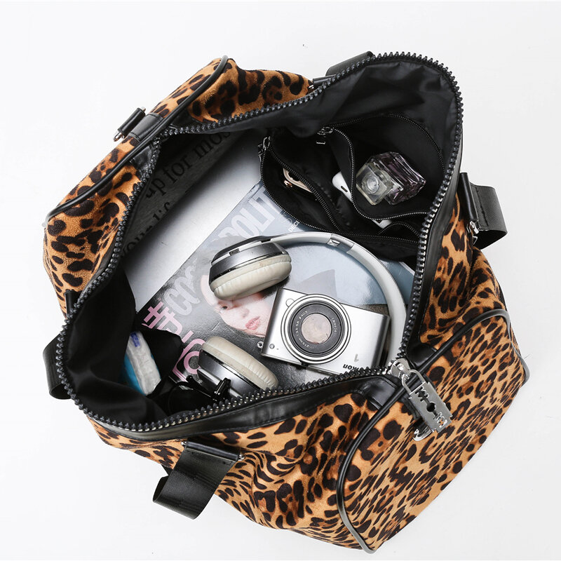 YILIAN leoparden-print reisetasche große kapazität handtasche für frauen kurze abstand modische vielseitig wasserdicht gym tasche