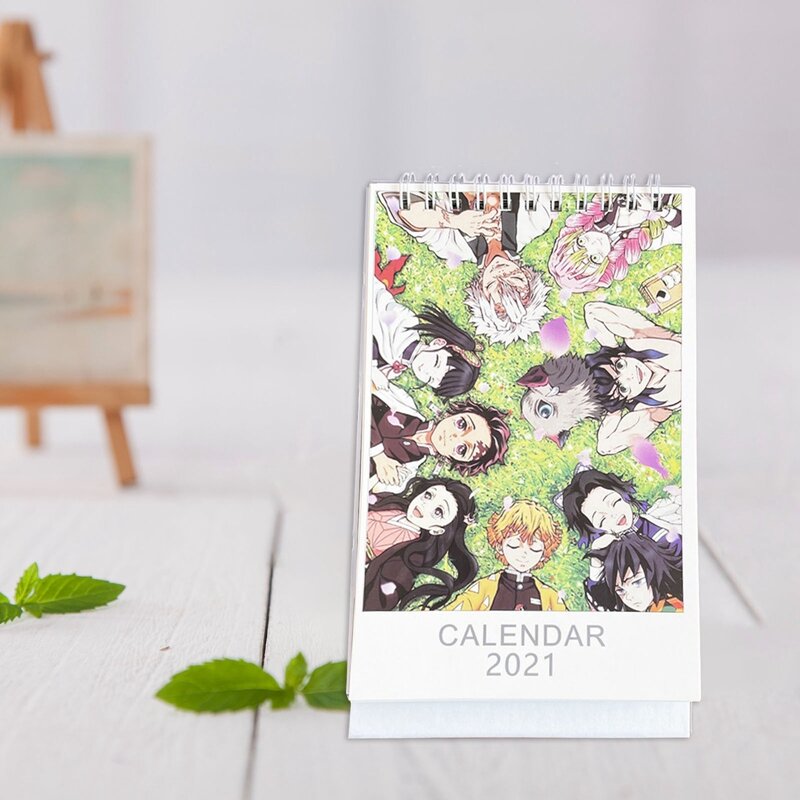 Kalenders Dagelijkse Schema Planner 2021 Voor Anime Demon Slayer Bureau Kalender Cartoon Figuur Bureau School Kantoorbenodigdheden Decoratie
