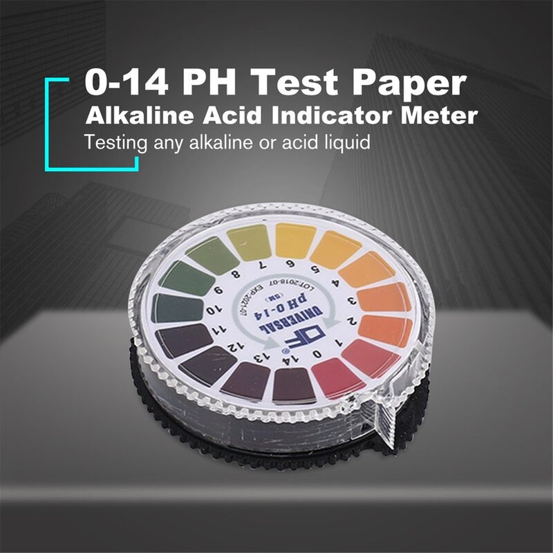 5m 0-14 rolo alcalino do medidor do indicador do ácido do papel do teste do ph para a associação de medição exata do solo da saliva da urina da água