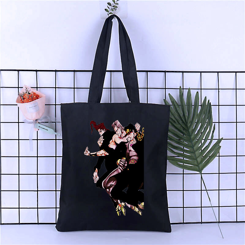 Saco de compras bolsa de lona de impressão de jojo reutilizável bolsas de designer de compras de praia mulher customizável bolsa