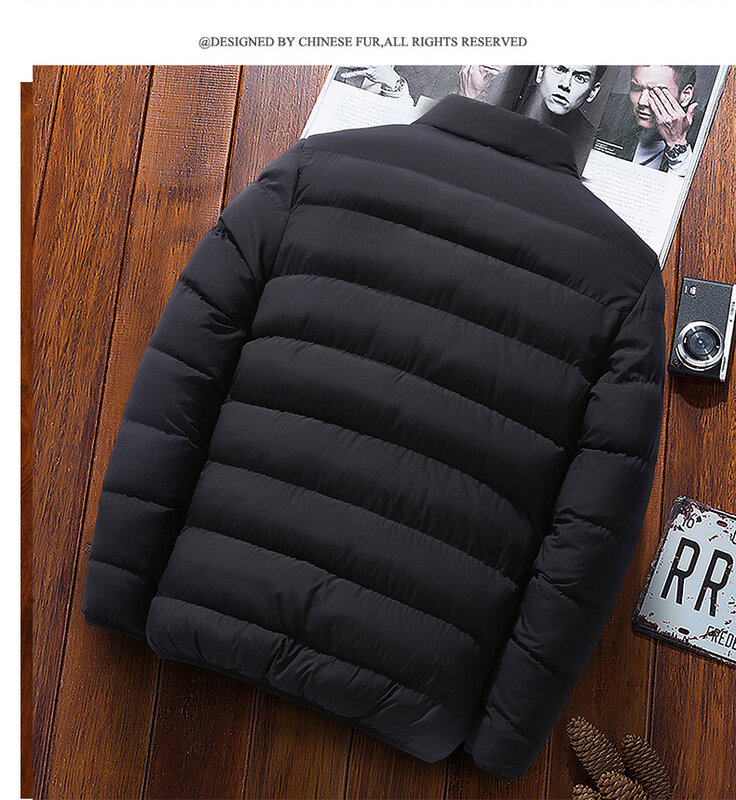 Giacca invernale da uomo in tinta unita di marca, giacca invernale a maniche lunghe cucita spessa, giacca a vento sottile e calda, nuova serie 2021