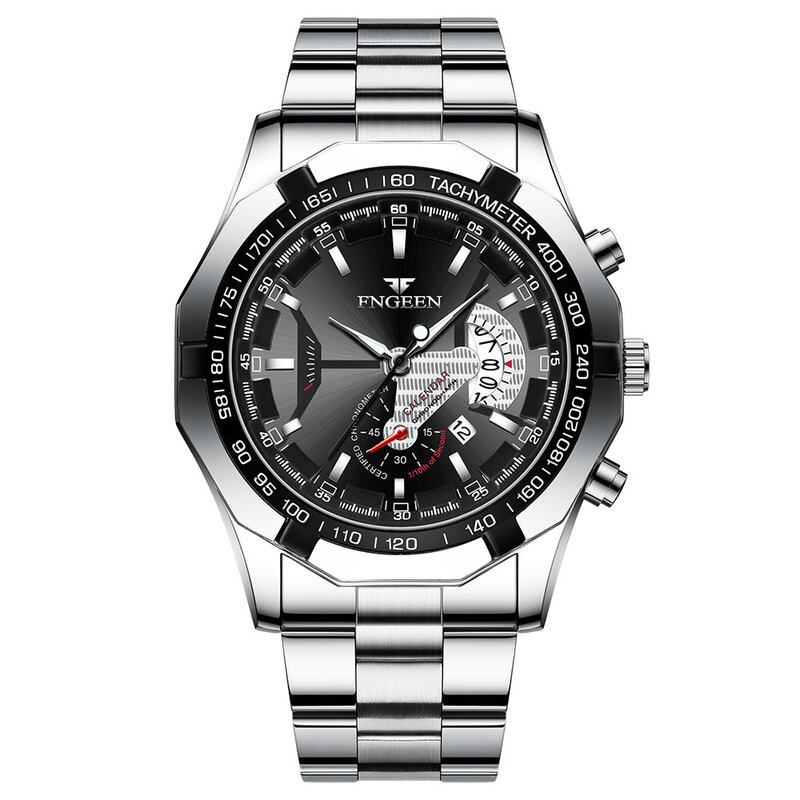 Marca relógios de negócios relógio de quartzo masculino banda de aço inoxidável 30m à prova dwaterproof água data relógios de pulso relogio masculino