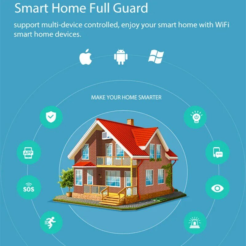 Tuya 스마트 와이파이 적외선 감지기 인체 모션 PIR 센서 알람 홈 보안 Tuyasmart app와 호환 스마트 라이프 APP