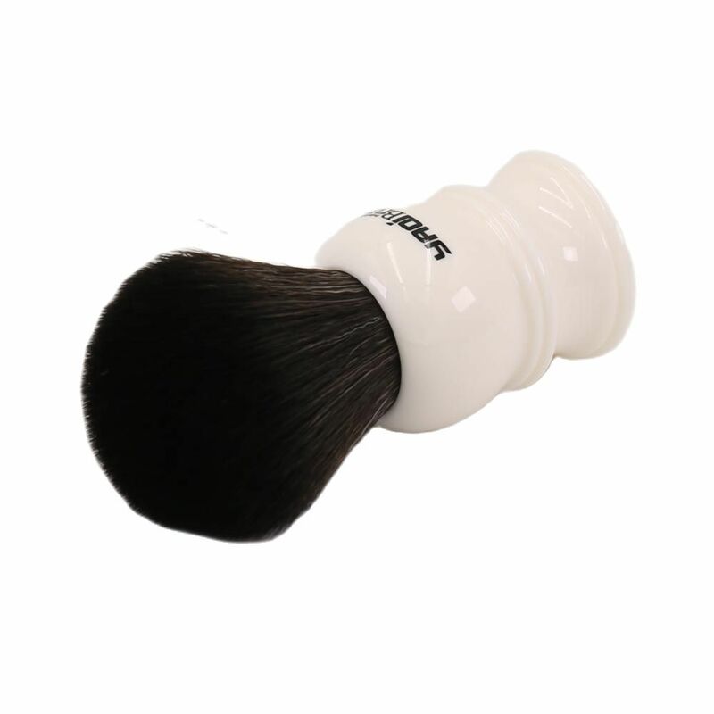 Yaqi 24mm dimensione nodo manico bianco pennello da barba sintetico nero