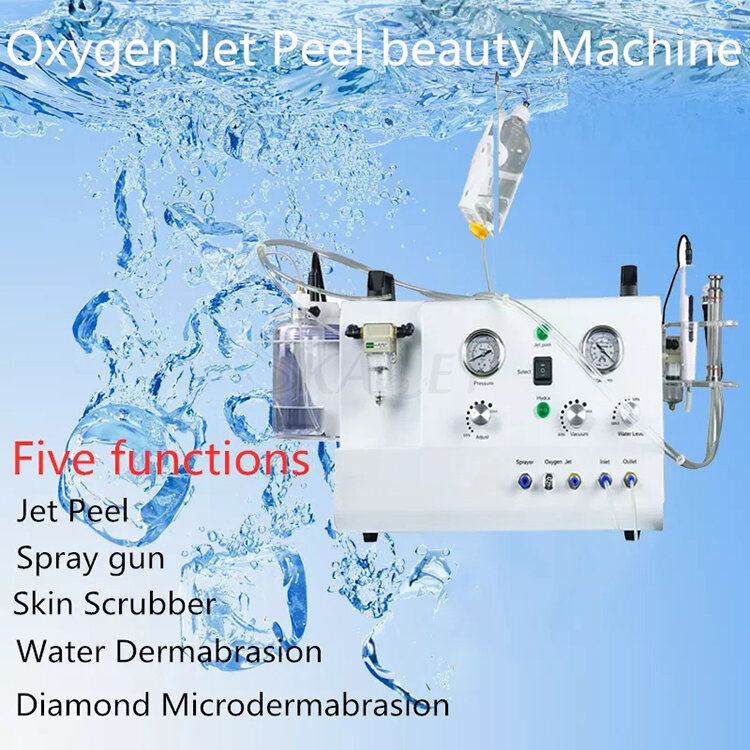 2021 microdermabrasion máquina dermabrasion oxigênio jet peeling rosto limpeza da pele purificador cuidados com a pele 5 pcs alças