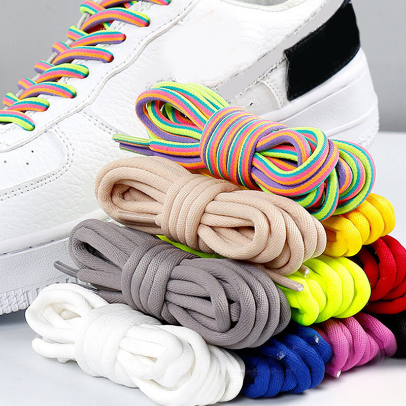 Cordones redondos de poliéster para zapatos, cordón clásico de Color sólido de 120cm, para zapatillas, 1 par