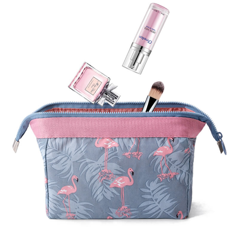 Mulheres viagem animal flamingo compõem sacos menina saco de cosméticos maquiagem beleza lavagem organizador de higiene pessoal bolsa de armazenamento kit banho caso