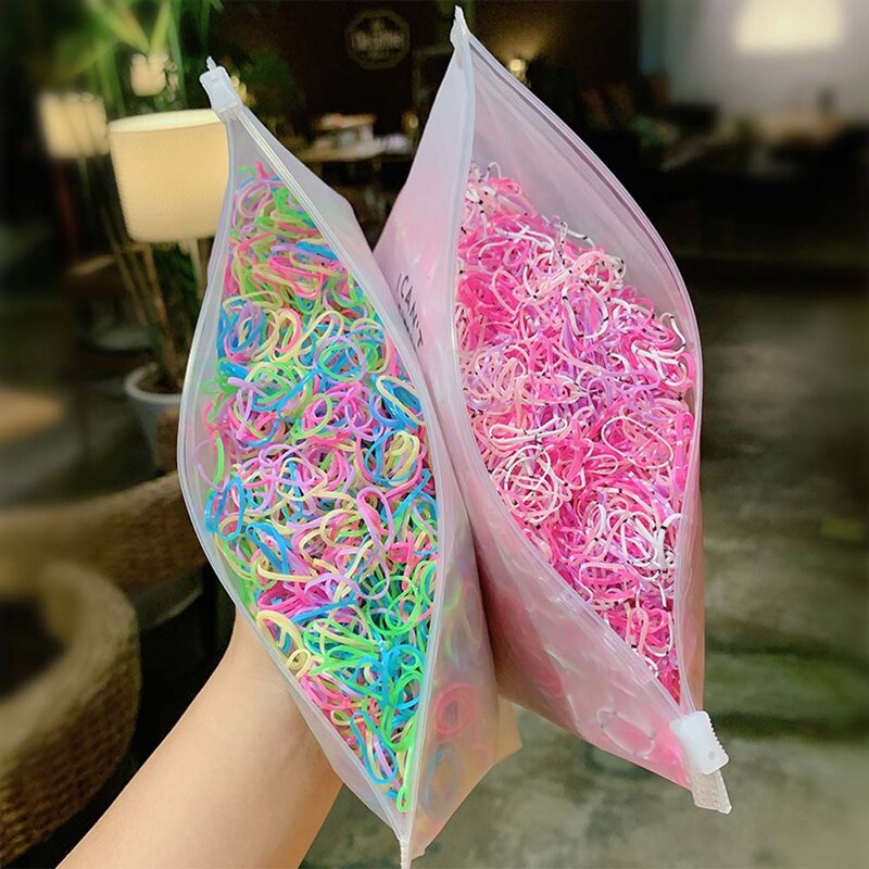 1000pcs/Pack Girls Colorful Hair Rope Small Disposable Rubber Bands Ponytail Holder Elastic Hair Bands Fashion Hair Accessories