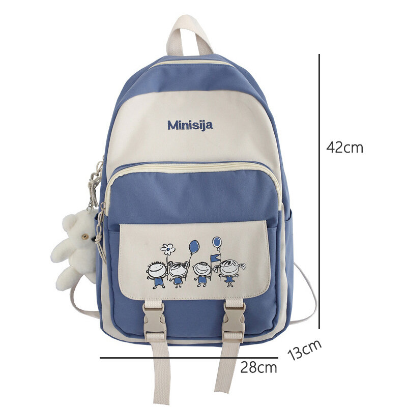 Jolis sacs d'école pour filles, sac à dos pour adolescentes, sacs à livres à panneaux à la mode pour collégiennes, 2021