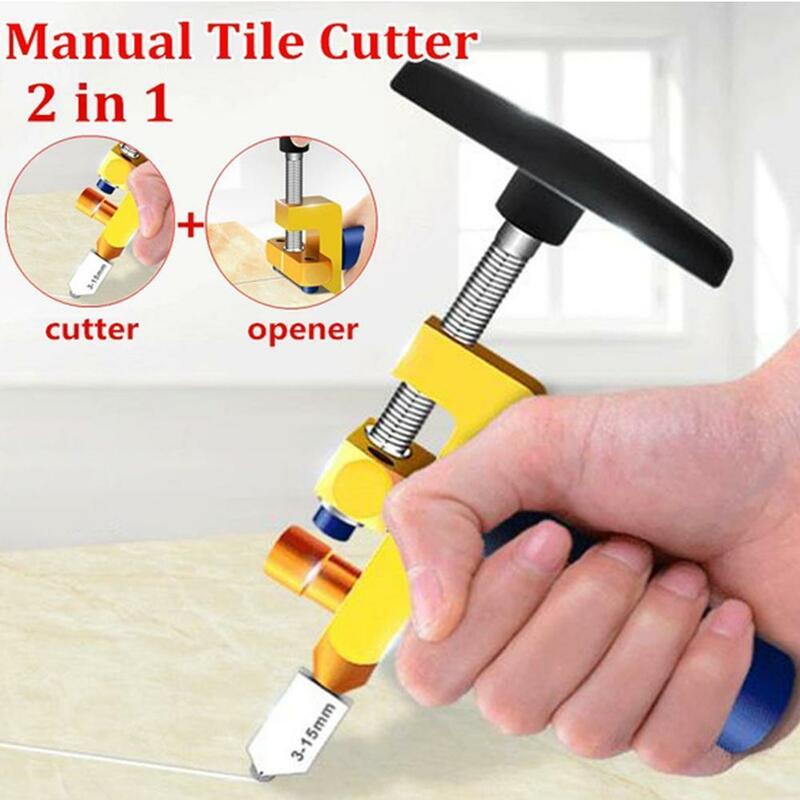 2-in-1 Glass Tile Cutter Professional Glass Tile Cutting Cutting For Tiling Alloy Opening Mirror Glass Cutter Glass Aluminu F0L5