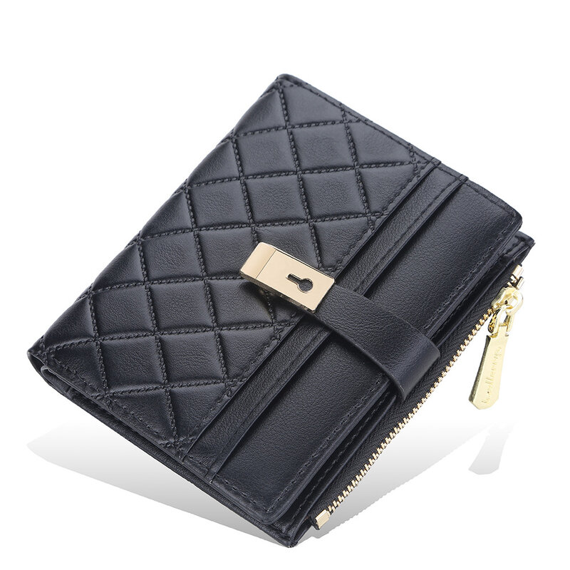 Portafoglio corto da donna in stile coreano Mini portafoglio in pelle di lusso Designer borsa da donna con cerniera porta carte da donna per portafogli 2021 nuova moda