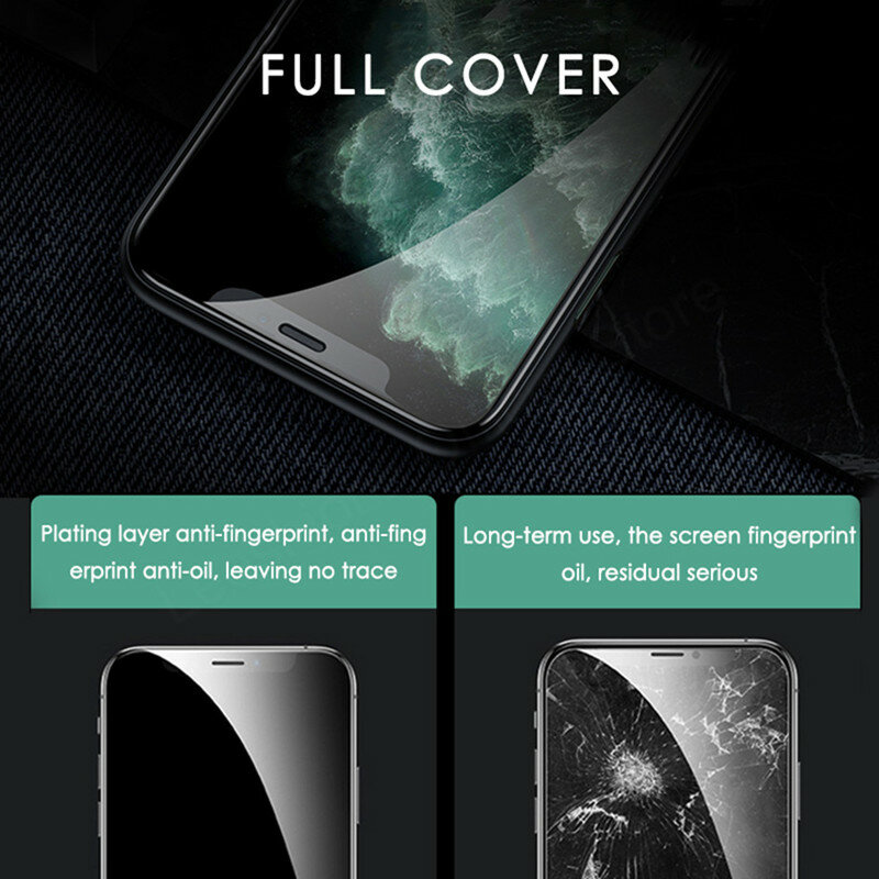 Kaca Tempered 10D untuk iPhone 13 12 11 Pro Max 7 8 Plus XR X XS SE Kaca Cover Lem Penuh Pelindung Layar Film Pelindung