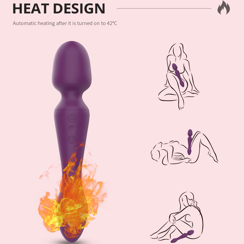 Vibrator untuk Wanita Perempuan Ganda Motor Penghangat Ruangan Vibrator Aman Silikon 10 Kecepatan Getaran Klitoris Stimulator Mainan Seks untuk Wanita