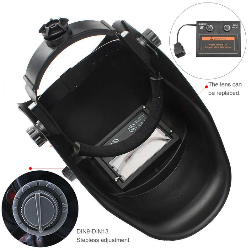 자동 어두워지는 조정 가능한 TIG MIG 용접 기계 용접 헬멧을위한 전기 용접 마스크 헬멧 용접 렌즈