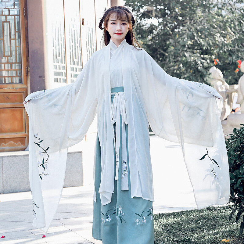 Women's New Style Ancient Chinese Hanfu Adult Female Chinese Style Han Element Embroidery Stage Performance Set