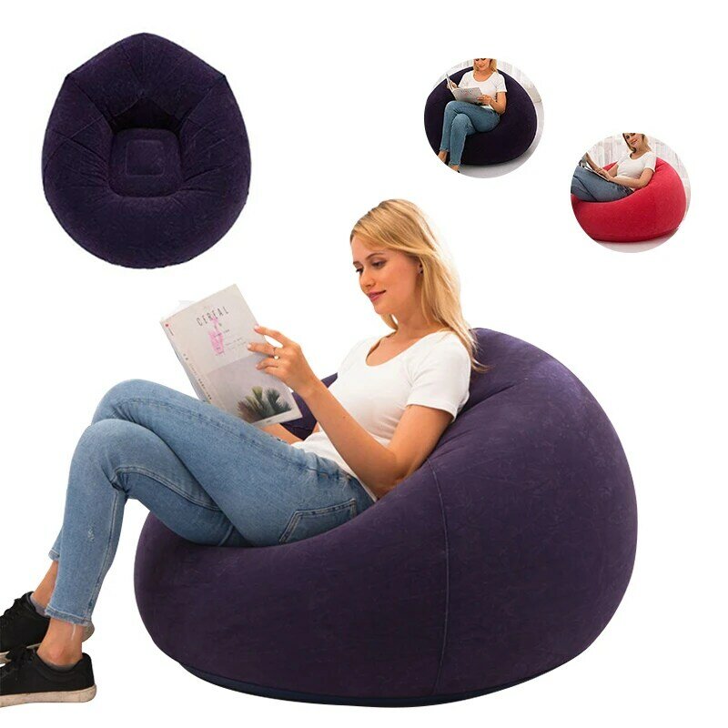 Sofá inflable grande para perezosos, tumbona portátil de PVC, asiento, PUF, Tatami, sala de estar, muebles de viaje al aire libre