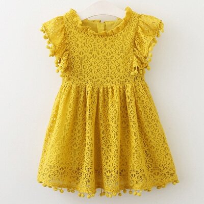 Humor Bär Mädchen Kleid Neue Marken Baby Kleider Quaste Aushöhlen Design Prinzessin Kleid Kinder Kleidung kinder Kleidung