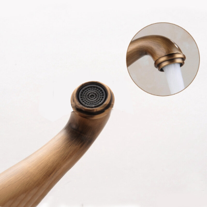 Robinet mitigeur d'eau à poignée unique, robinet de salle de bains, finition Bronze Antique, lavabo en laiton, robinet d'évier pour cuisine salle de bains