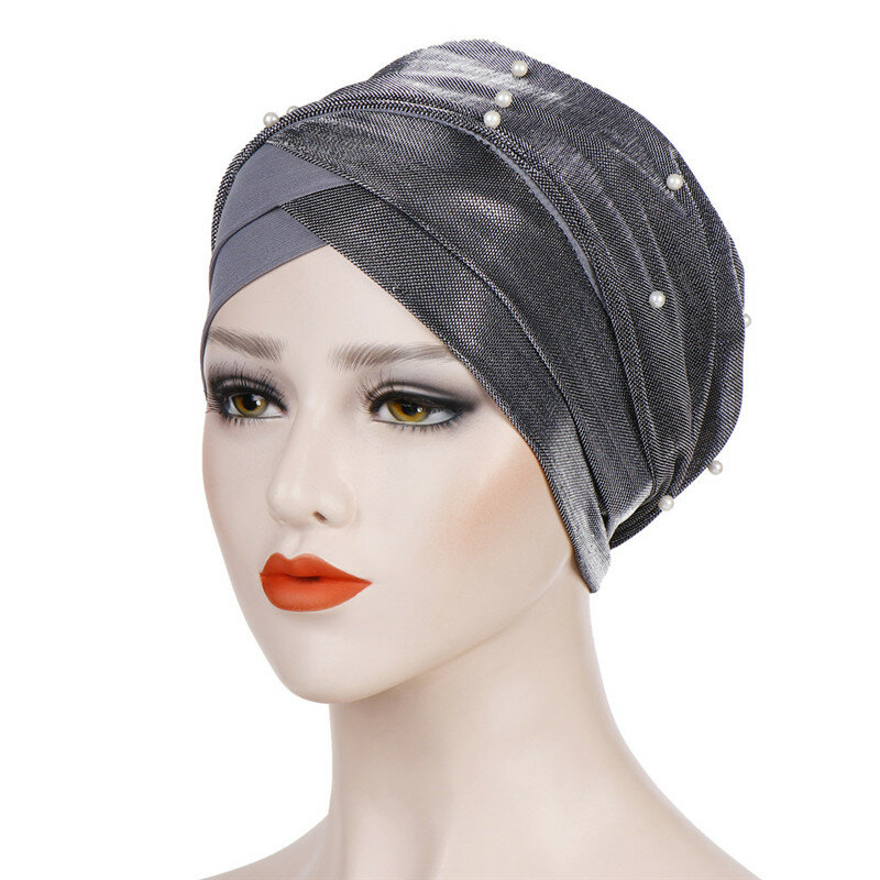 Topi Turban Kepala Muslim untuk Wanita Topi Jilbab Dalam Katun Solid Topi Hijab Kepala Pembungkus Arab Topi Syal Bawah Turbantes Islami