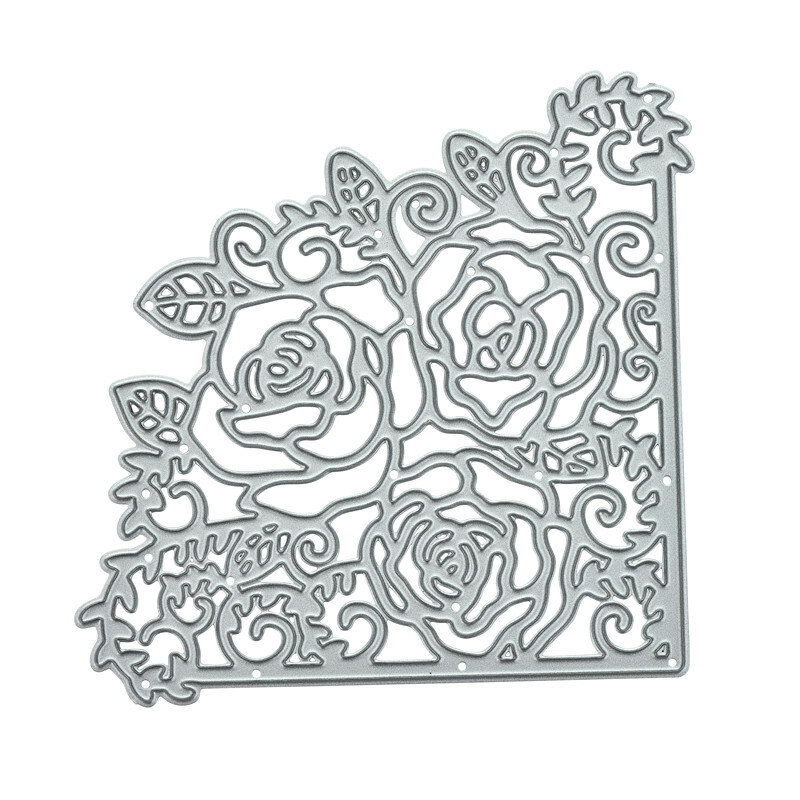 Inlovearts moldes de flores de renda, molde de canto de metal para corte de álbum de recortes, estêncil de decoração diy