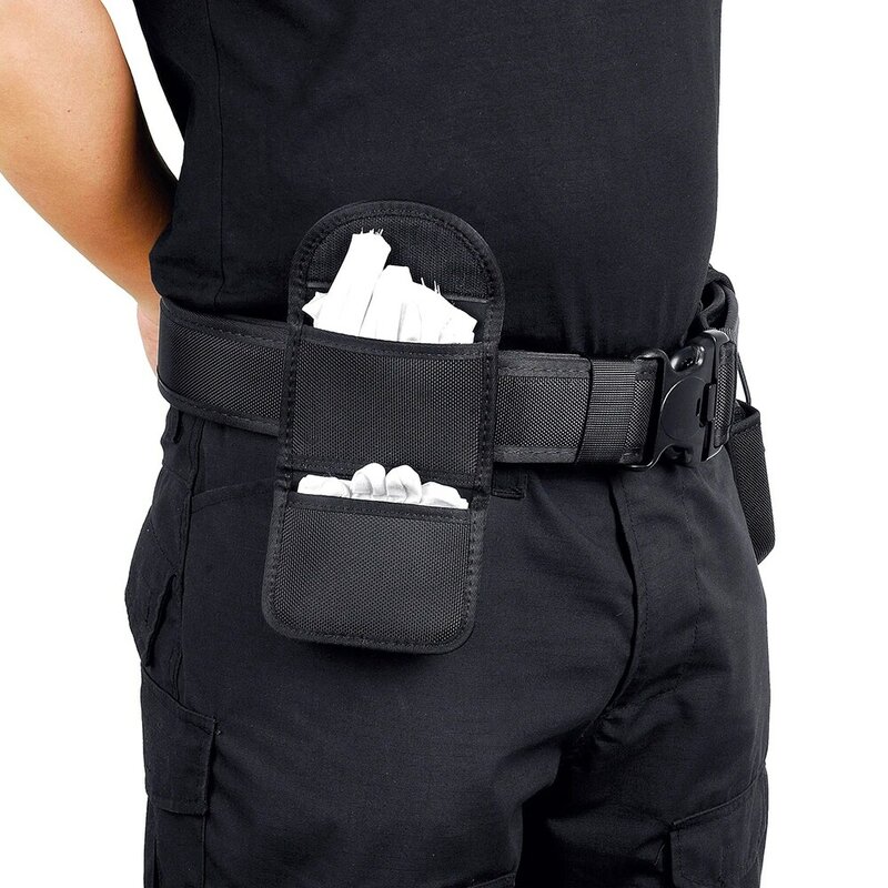 Nylon Double Glove Pouch Police Firefighter EMS EMT Paramedic Medical Disposable Gloves Holder for 2 and 2.25"