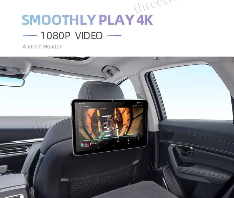 Monitor para reposacabezas de coche, reproductor de vídeo con Android DC 9, pantalla táctil IPS de 12,5x1920, GPS, 4G, WIFI/Bluetooth/USB/FM MP5, 1280 pulgadas