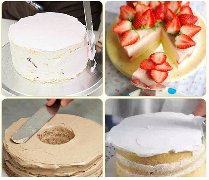 10 Inch DIY Cake Turntable Baking Tools Plastic Round Cake Rotary Plate Cake Decorating Tools Kitchen Table Rotating Cake Stand