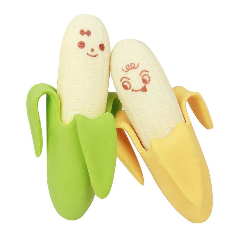 2pcs x Lovely Cute Banana Fruit Style Rubber Pencil Eraser Students Stationery New school supplies