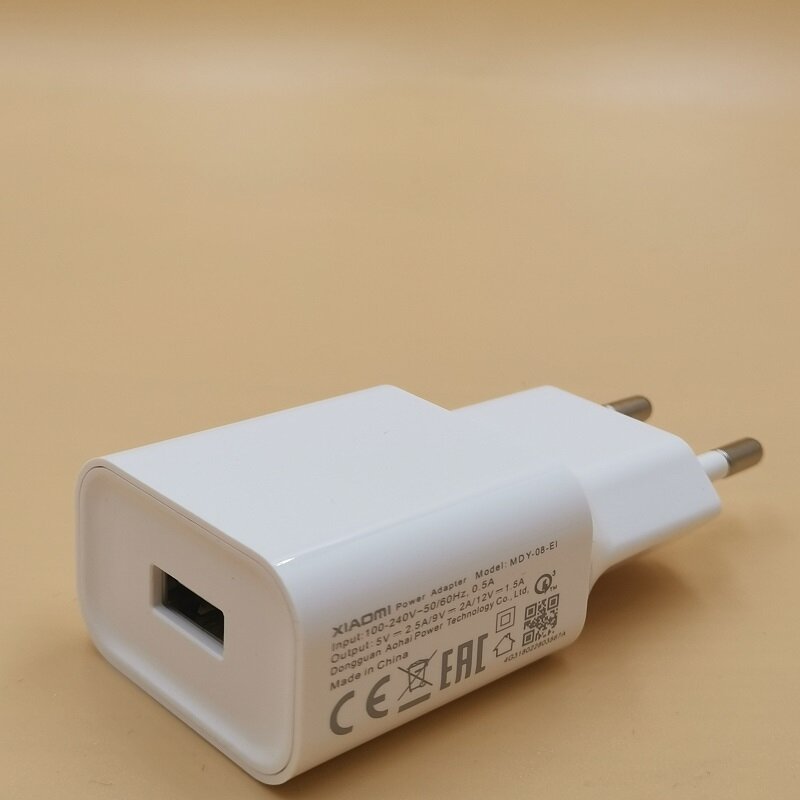 Chargeur d'origine Mi 8 QC 3.0 avec câble USB, avec prise UE, charge rapide, modèles compatibles: Mi 8 SE/8/6 Max/3/A2/A1/2S/2 Max, 12V/1,5 A, 9V/2 A