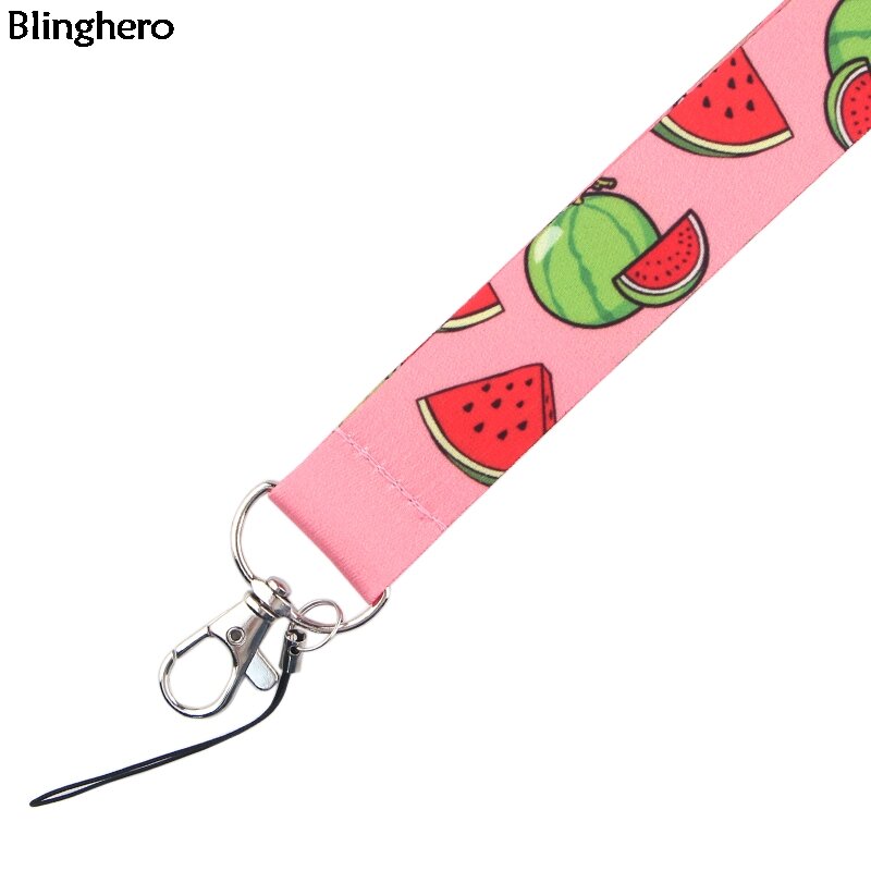 Blinghero mélange lanière de fruits pour clés mignon pastèque citron téléphone sangle ananas fraise ID porte-Badge cadeau de mode BH0417