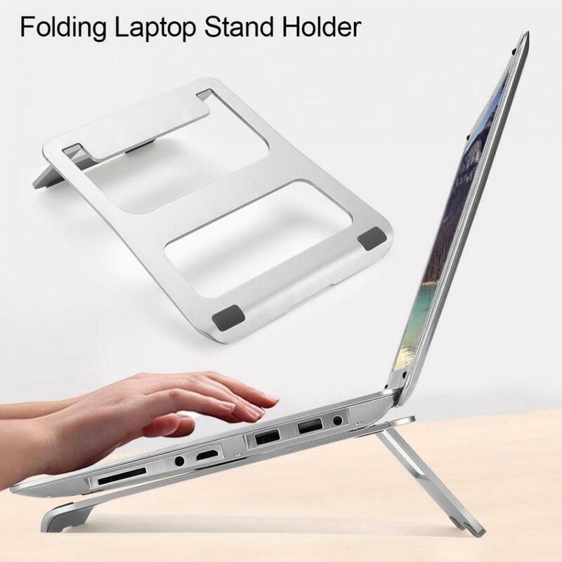 Penyangga Laptop Aloi Aluminium Tempat Laptop Dapat Dilipat Portabel Dudukan Notebook Anti-selip Penahan Panas